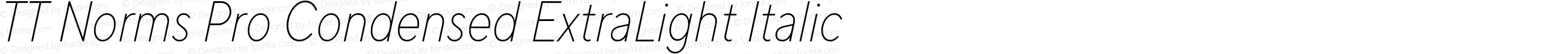 TT Norms Pro Condensed ExtraLight Italic