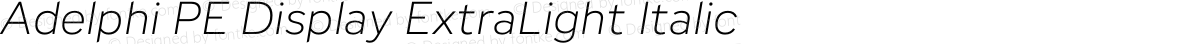 Adelphi PE Display ExtraLight Italic