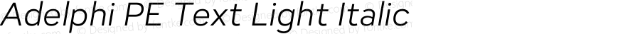 Adelphi PE Text Light Italic