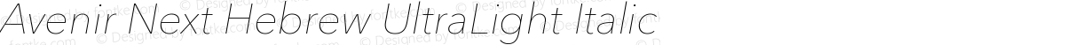 Avenir Next Hebrew UltraLight Italic
