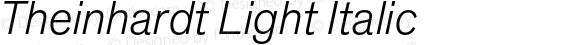 Theinhardt Light Italic Version 3.001