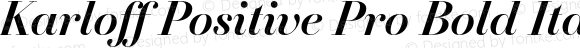 Karloff Positive Pro Bold Italic Version 1.0; 2012