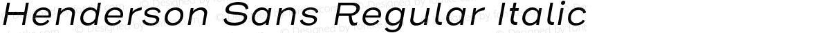 Henderson Sans Regular Italic