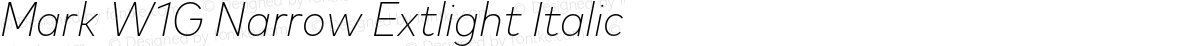 Mark W1G Narrow Extlight Italic