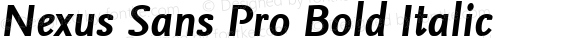 Nexus Sans Pro Bold Italic