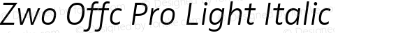 Zwo Offc Pro Light Italic
