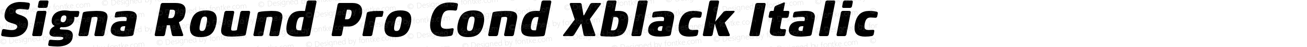 Signa Round Pro Cond Xblack Italic