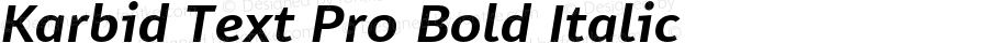 Karbid Text Pro Bold Italic