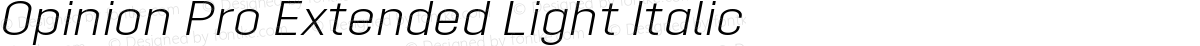 Opinion Pro Extended Light Italic