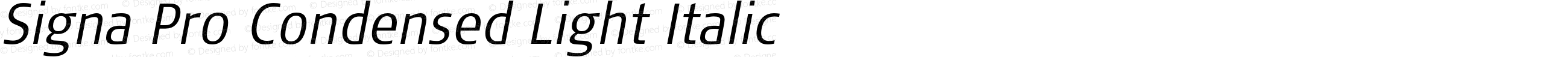 Signa Pro Condensed Light Italic