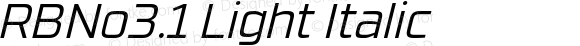 RBNo3.1 Light Italic