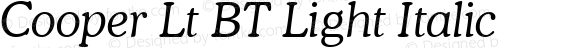 Cooper Lt BT Light Italic