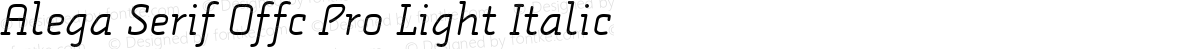 Alega Serif Offc Pro Light Italic