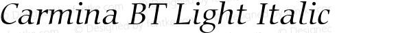 Carmina Light Italic BT