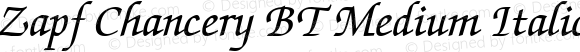 Zapf Chancery BT Medium Italic