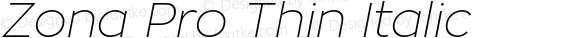 Zona Pro Thin Italic