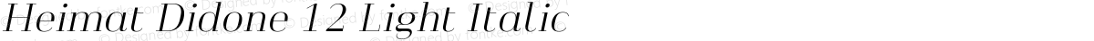 Heimat Didone 12 Light Italic