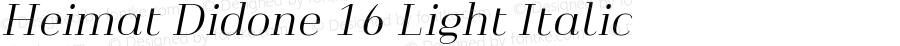 Heimat Didone 16 Light Italic