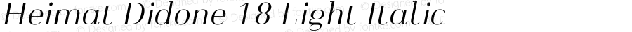 Heimat Didone 18 Light Italic