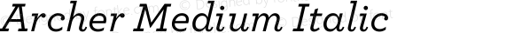 Archer Medium Italic Version 1.203 Pro