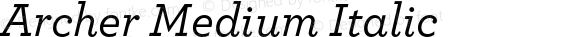 Archer Medium Italic Version 1.203 Pro