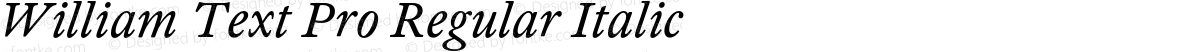William Text Pro Regular Italic