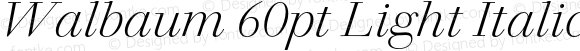 Walbaum 60pt Light Italic