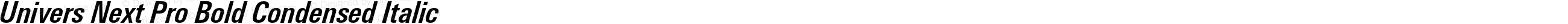 Univers Next Pro Bold Condensed Italic