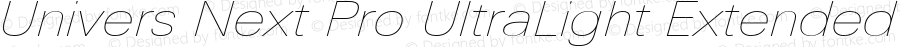 Univers Next Pro UltraLight Extended Italic