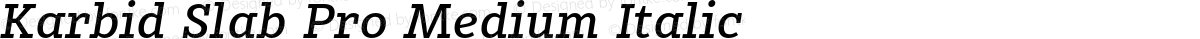 Karbid Slab Pro Medium Italic