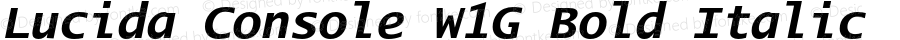 Lucida Console W1G Bold Italic