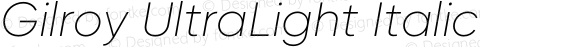 Gilroy UltraLight Italic