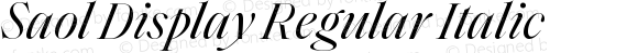 Saol Display Regular Italic