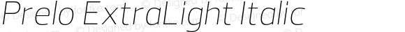 Prelo ExtraLight Italic