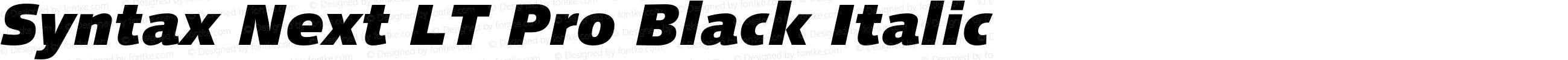 Syntax Next LT Pro Black Italic