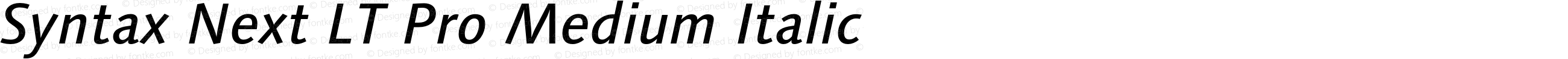 Syntax Next LT Pro Medium Italic