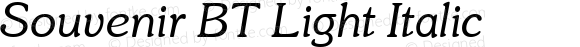 Souvenir BT Light Italic
