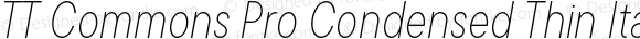 TT Commons Pro Condensed Thin Italic