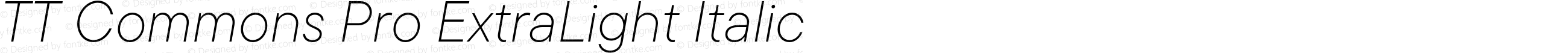 TT Commons Pro ExtraLight Italic