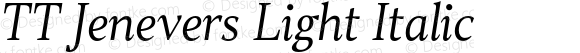 TT Jenevers Light Italic