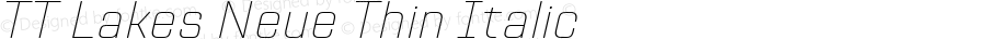 TT Lakes Neue Thin Italic