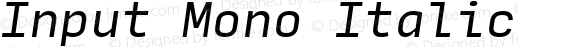 Input Mono Italic