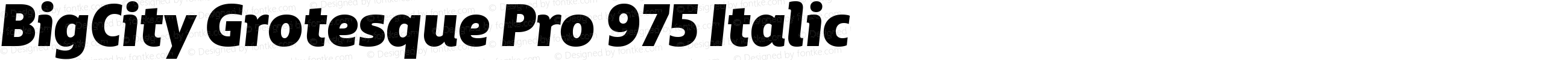 BigCity Grotesque Pro 975 Italic