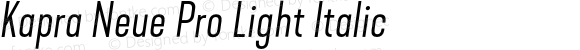 Kapra Neue Pro Light Italic