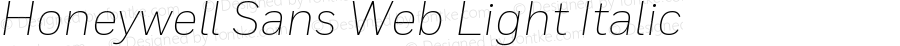 Honeywell Sans Web Light Italic