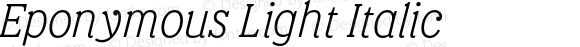 Eponymous Light Italic