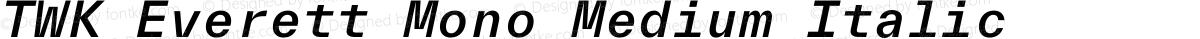 TWK Everett Mono Medium Italic