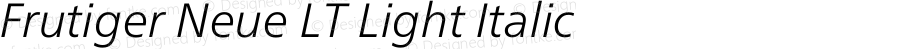 Frutiger Neue LT Light Italic