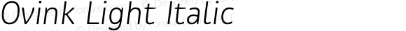 Ovink Light Italic Version 1.00