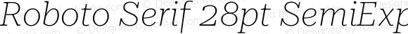 Roboto Serif 28pt SemiExpanded Thin Italic